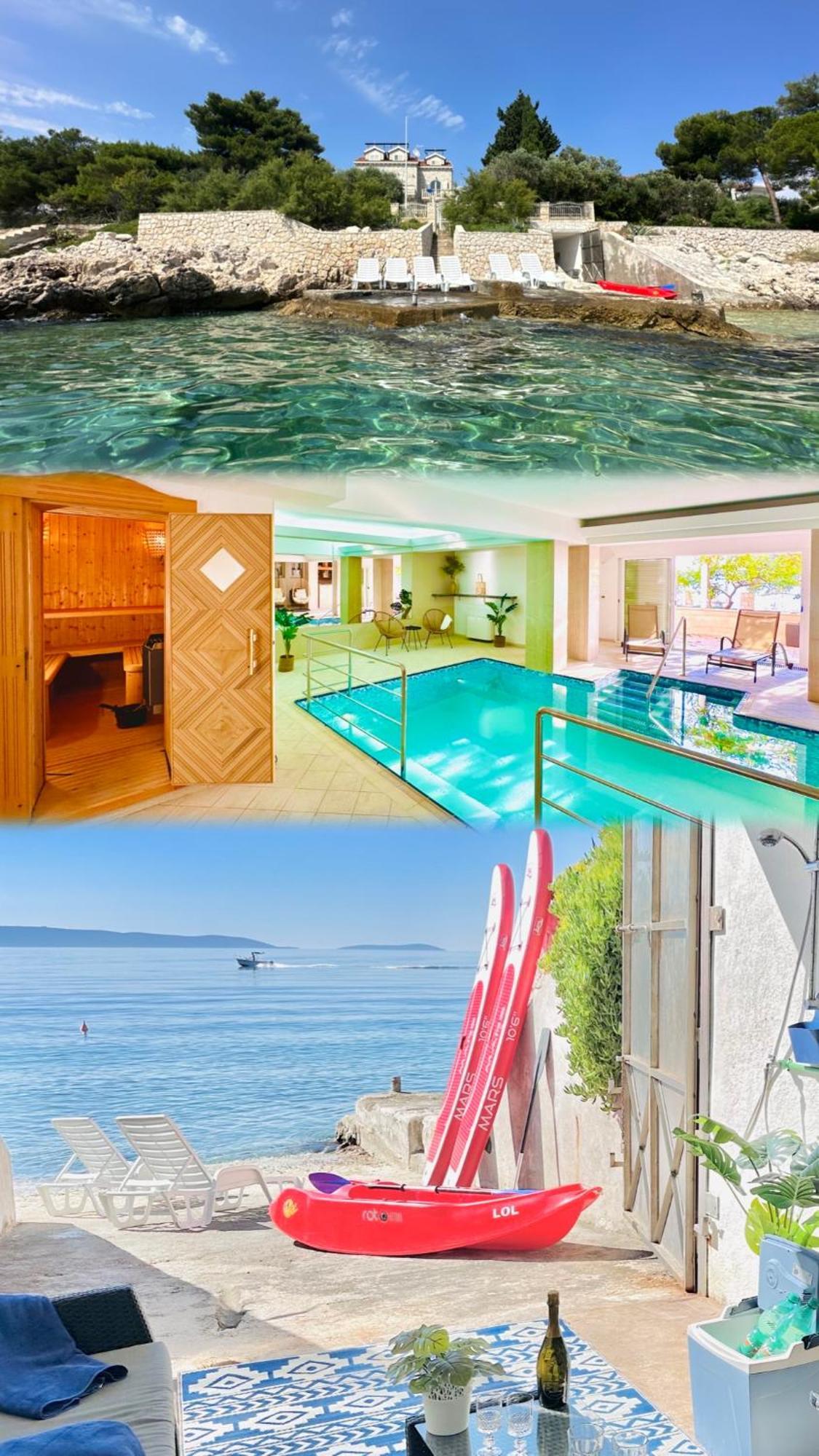 Luxury Seaside With A Classic Mediterranean Olive Garden, A Fully Equipped Professional Kitchen, Pool, Sauna, Padle Boards And Canoe - Miolin House Villa *